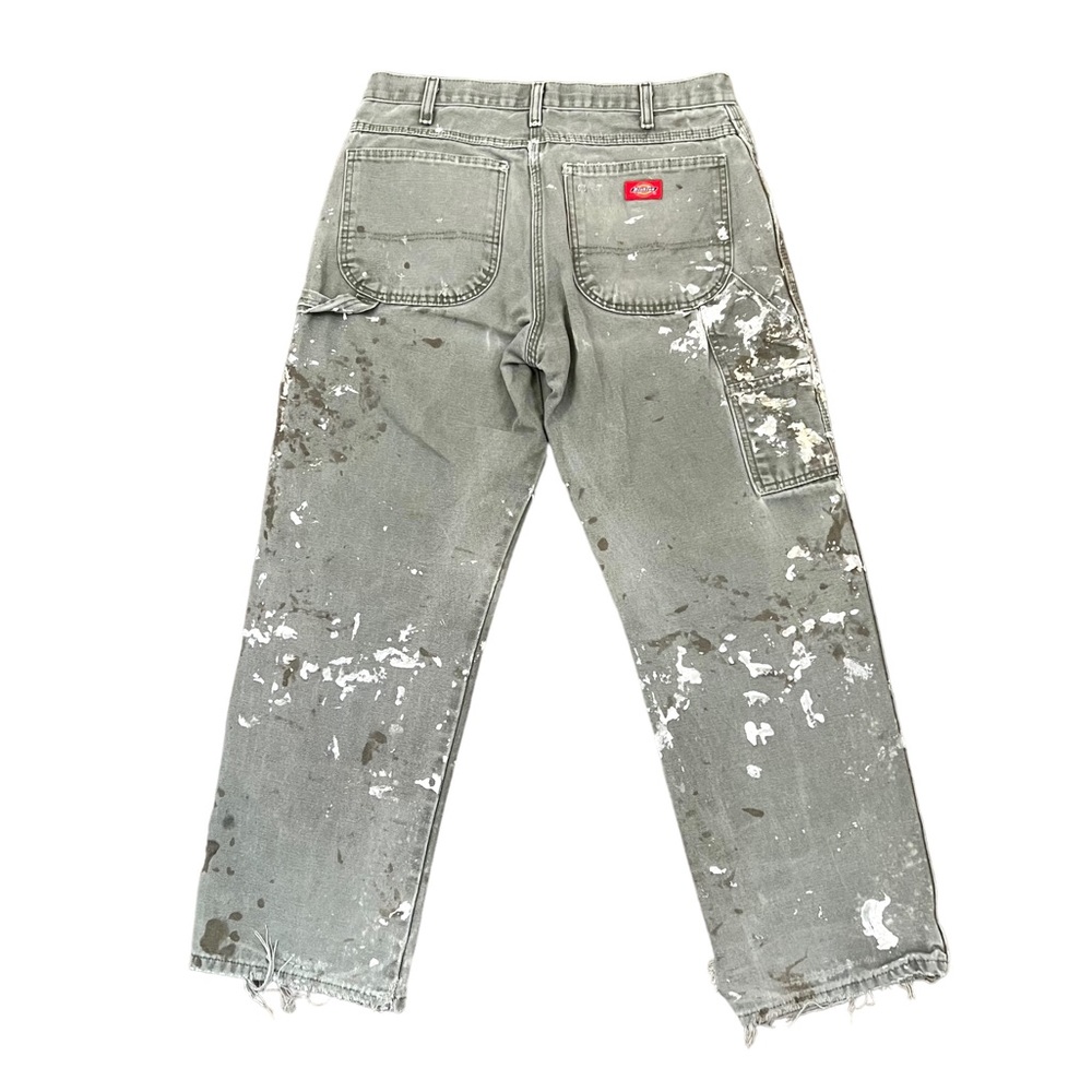 Dickies 2016 Relaxed Fit Heavyweight Duck Carpenter Pants in Rinsed Moss Green